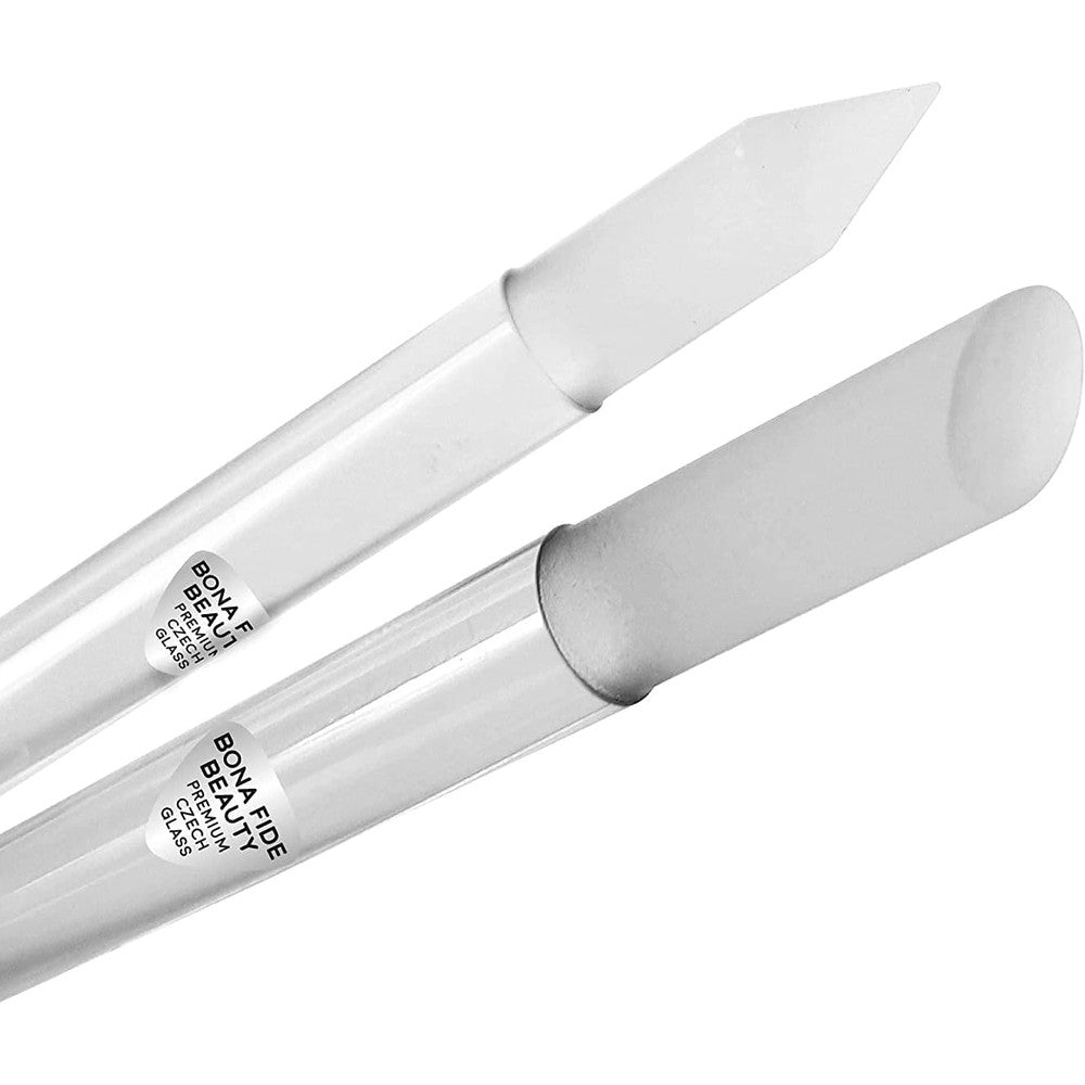 Bona Fide Beauty glass cuticle pusher front view
