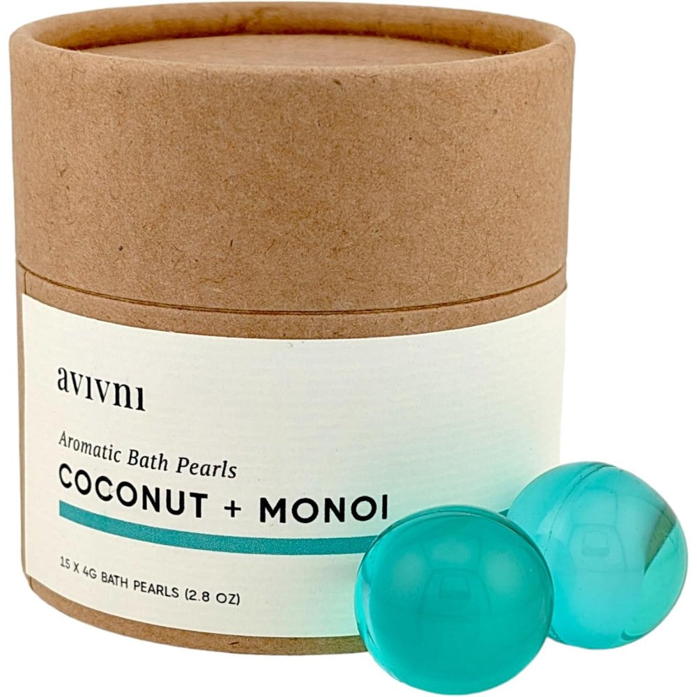 Avivni moisturizing bath oil beads front view packaging