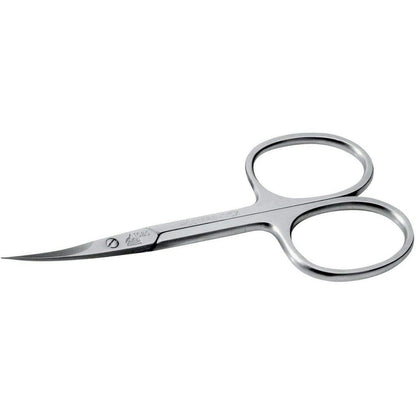Erbe INOX Stainless Steel Tower Point Cuticle Scissors front view of premium German nail grooming tool