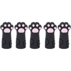 Hurrise cuticle scissors cover protector front view showcasing the black cat paw design