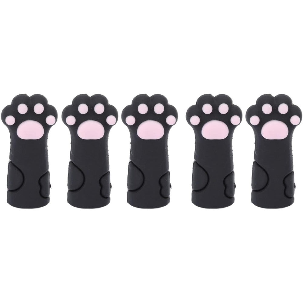 Hurrise cuticle scissors cover protector front view showcasing the black cat paw design