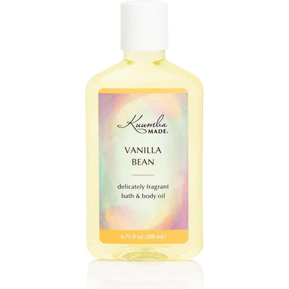 Kuumba Made Vanilla Bean Bath and Body Oil front view bottle for daily skin hydration.