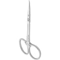 STALEKS PRO Exclusive 21 Type 1 cuticle scissors front view showing magnolia engraving