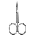 Mundial Precision Cuticle Scissors front view showing sharp curved stainless steel blades.