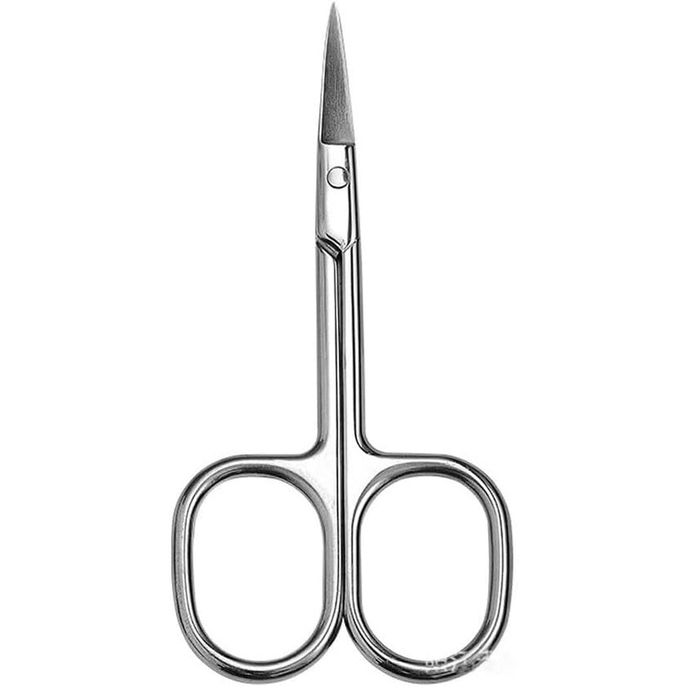 Mundial Precision Cuticle Scissors front view showing sharp curved stainless steel blades.