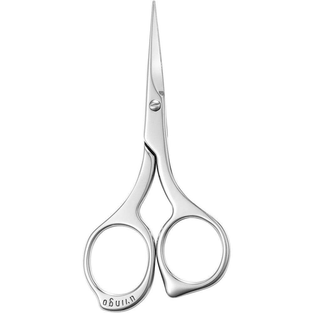 LIVINGO nail scissors front view showcasing sharp stainless steel blades for precision grooming.