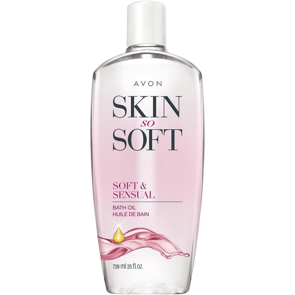 Avon Skin So Soft Soft And Sensual Bath Oil front view bottle
