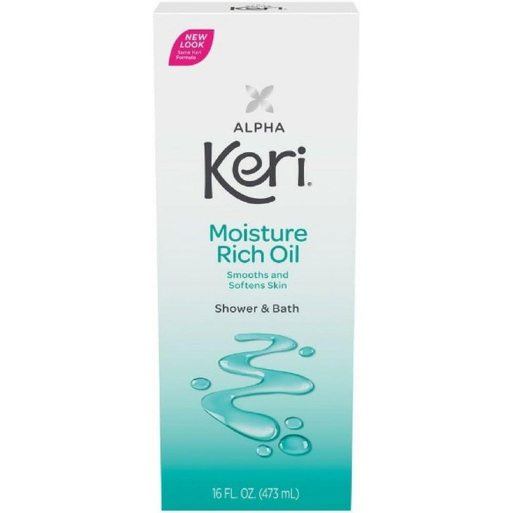Keri Alpha Shower and Bath Moisture Rich Oil front view bottle