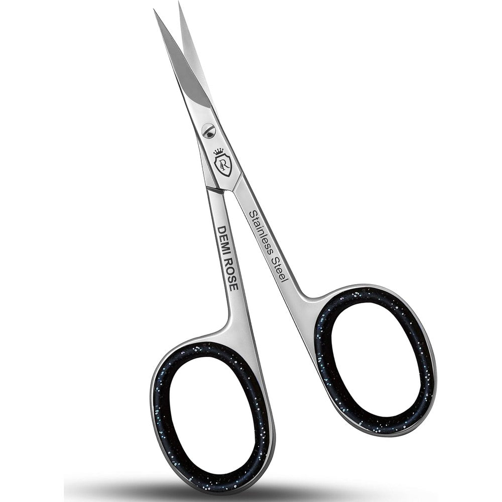 Demi Rose curved nail scissors front view professional stainless steel manicure tool