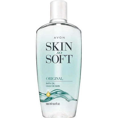 Avon Skin So Soft Original Bath Oil front view bottle of imported luxury body moisturizer