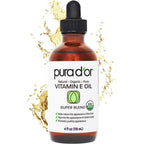 Pura D'Or organic vitamin E oil front view bottle