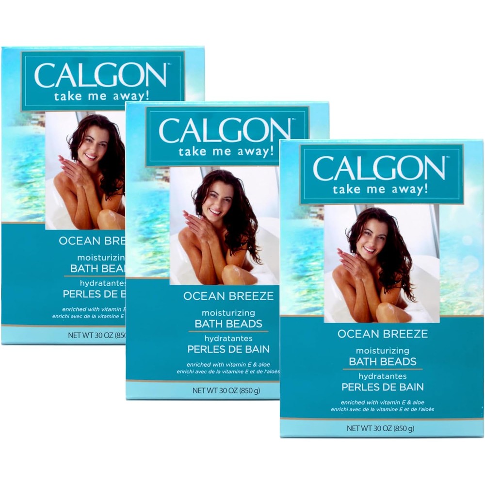 Calgon Ultra Moisturizing Bath Beads Ocean Breeze front view packaging