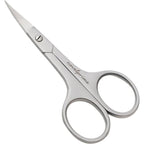 LIVINGO Novel Prime cuticle scissors front view showing the curved stainless steel blade for precision nail grooming.