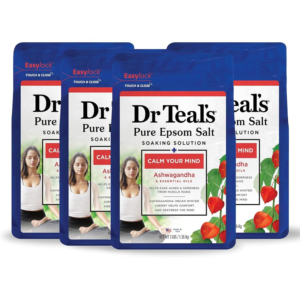 Dr Teal's Pure Epsom Salt Ashwagandha and Essential Oils front view