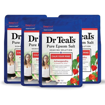 Dr Teal's Pure Epsom Salt Ashwagandha and Essential Oils front view