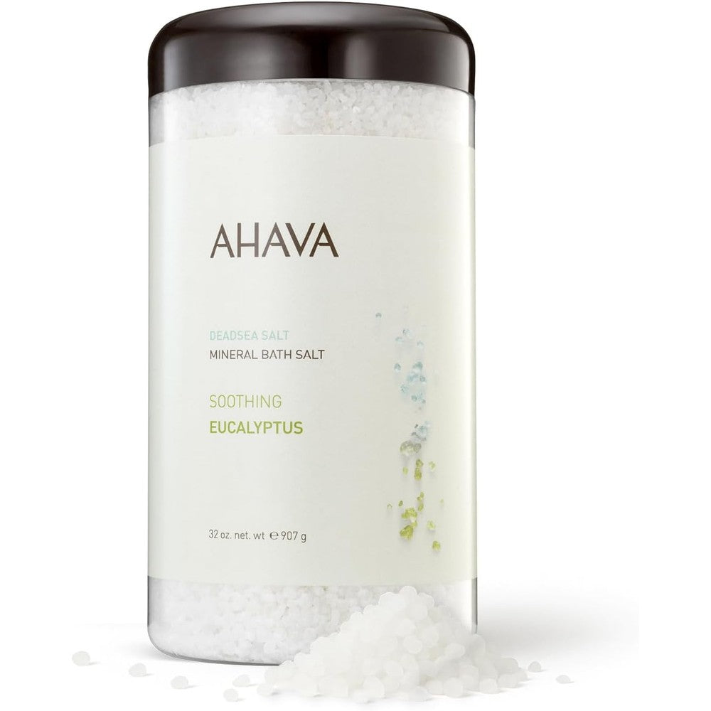 AHAVA Dead Sea mineral bath salt eucalyptus front view bottle