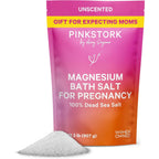 Pink Stork pregnancy magnesium bath soak pouch front view