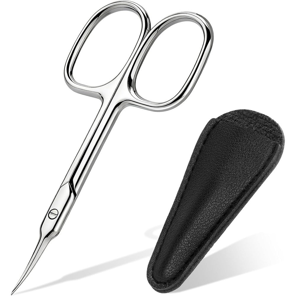 ESVIENS Cuticle Scissors front view showing the fine curved stainless steel blade for precision nail grooming.
