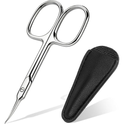 ESVIENS Cuticle Scissors front view showing the fine curved stainless steel blade for precision nail grooming.