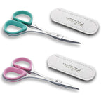 Pafason high precision cuticle scissor set front view showcasing curved and straight stainless steel tools.