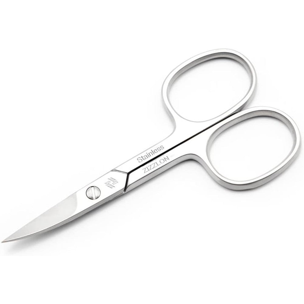 ZIZZLON curved stainless steel nail scissors front view for precise personal grooming