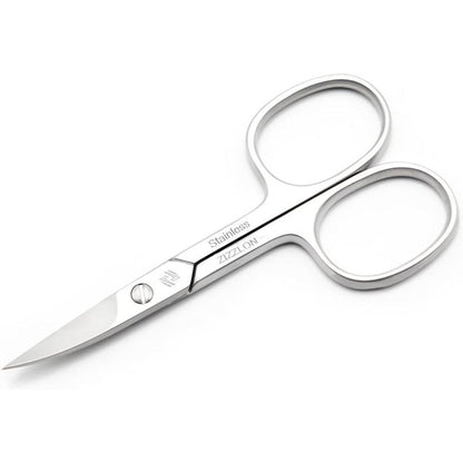 ZIZZLON curved stainless steel nail scissors front view for precise personal grooming