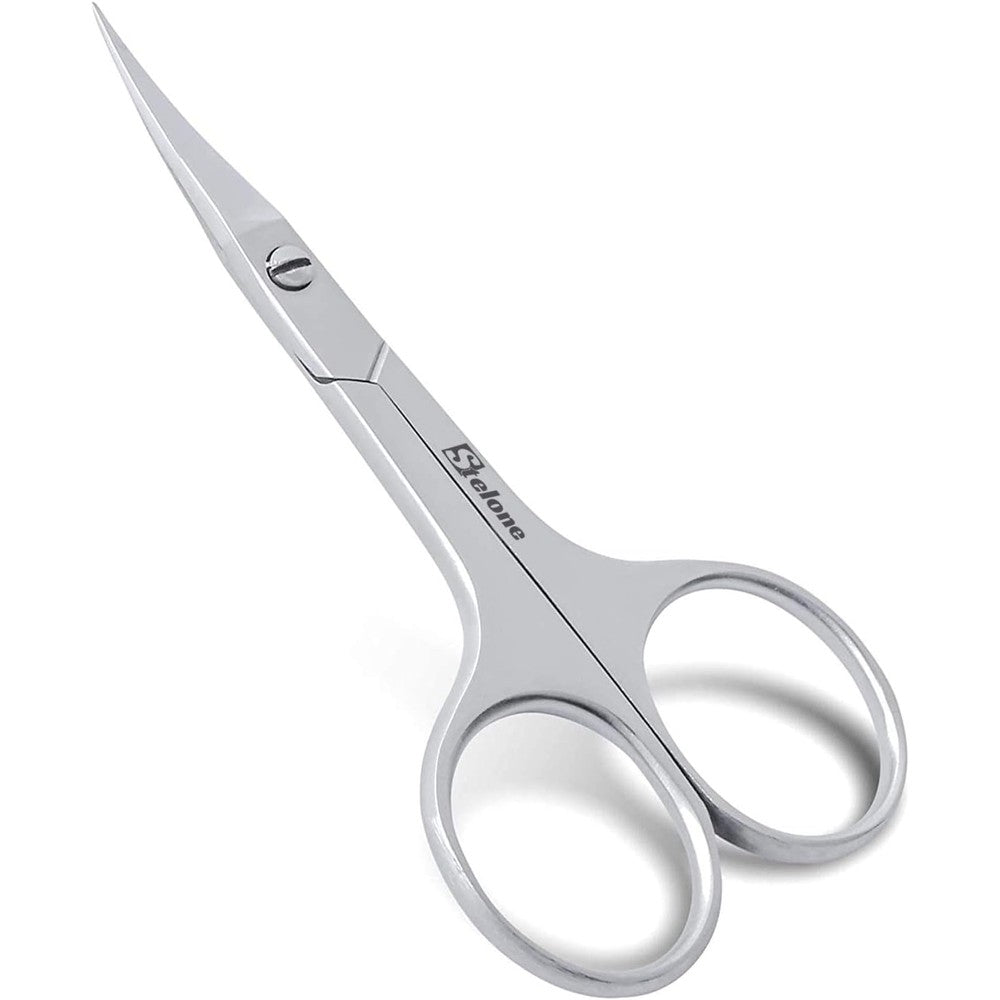 Stelone midlion multipurpose curved cuticle scissors front view for precise nail grooming