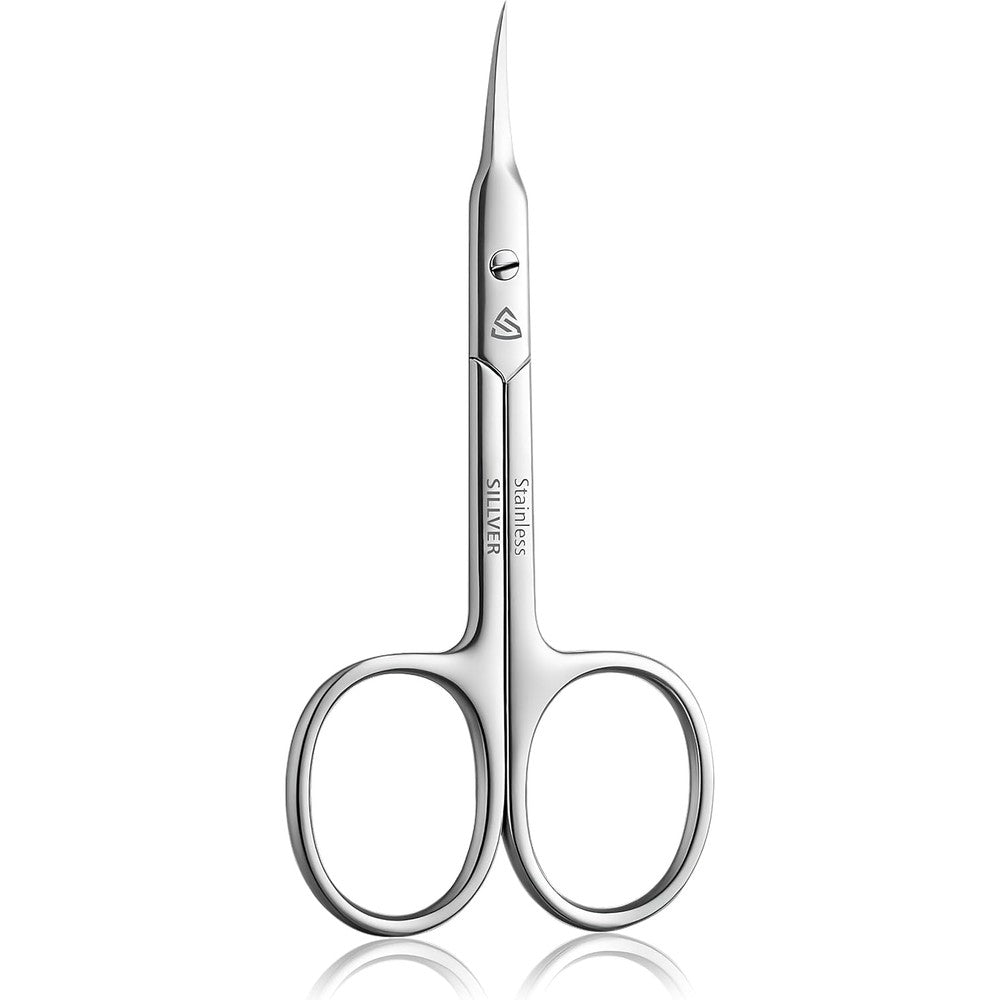 Diversa professional cuticle scissors front view showing curved blade and fine tip.