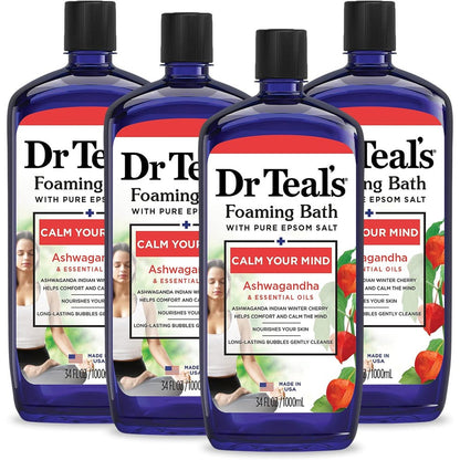 Dr Teal's Calm Your Mind Foaming Bath Ashwagandha front view bottle