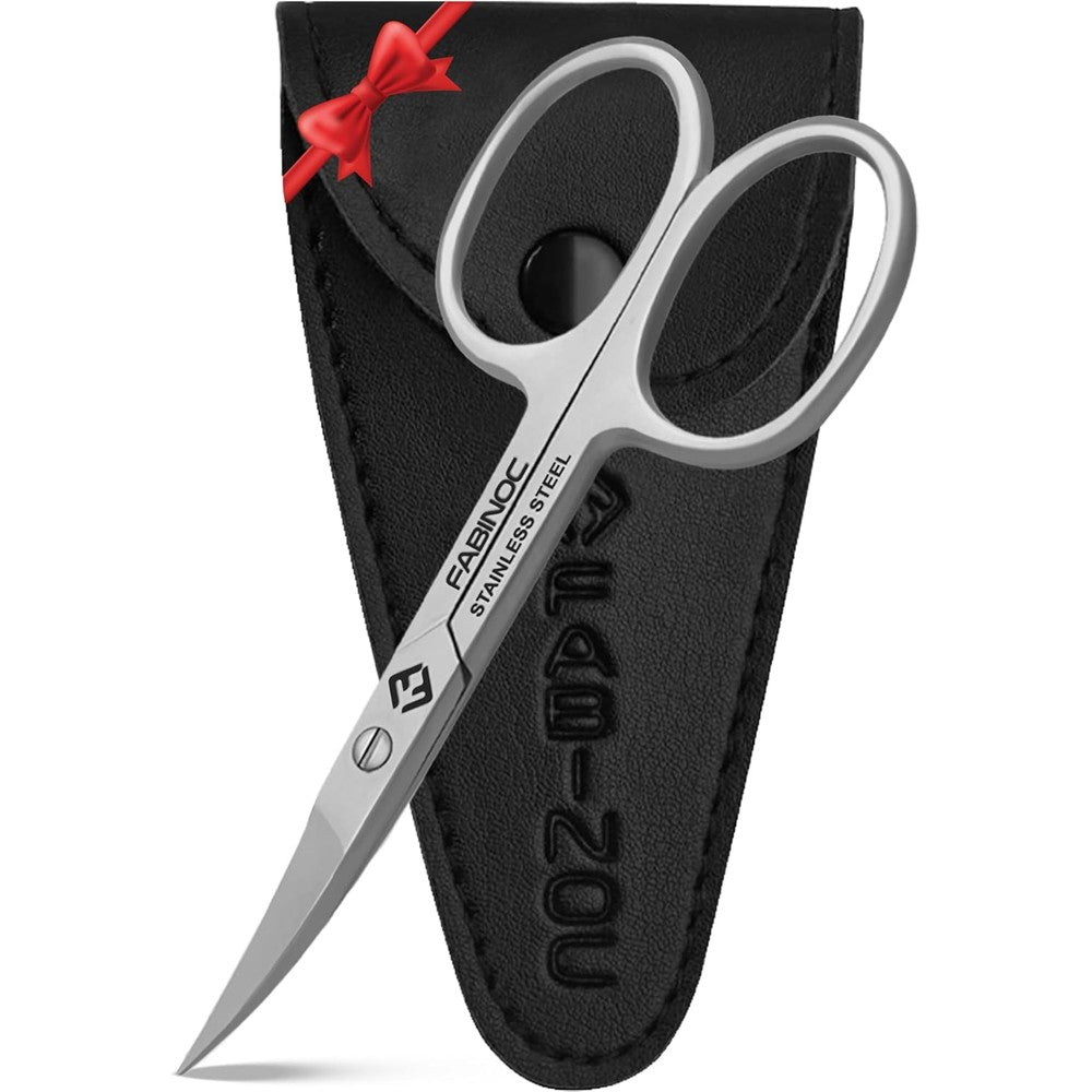 FABINOC curved nail scissors front view premium German stainless steel manicuring tool