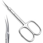 THRAU premium sharp cuticle scissors front view showing curved blades
