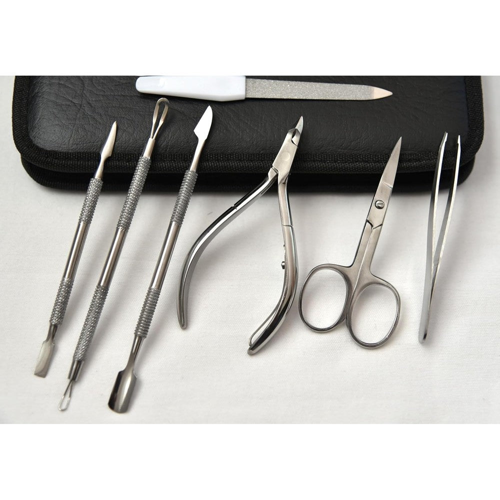 Qexle 7-piece manicure pedicure set front view