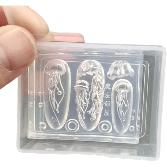Vdaxvme soft silicone jellyfish nail art mold front view