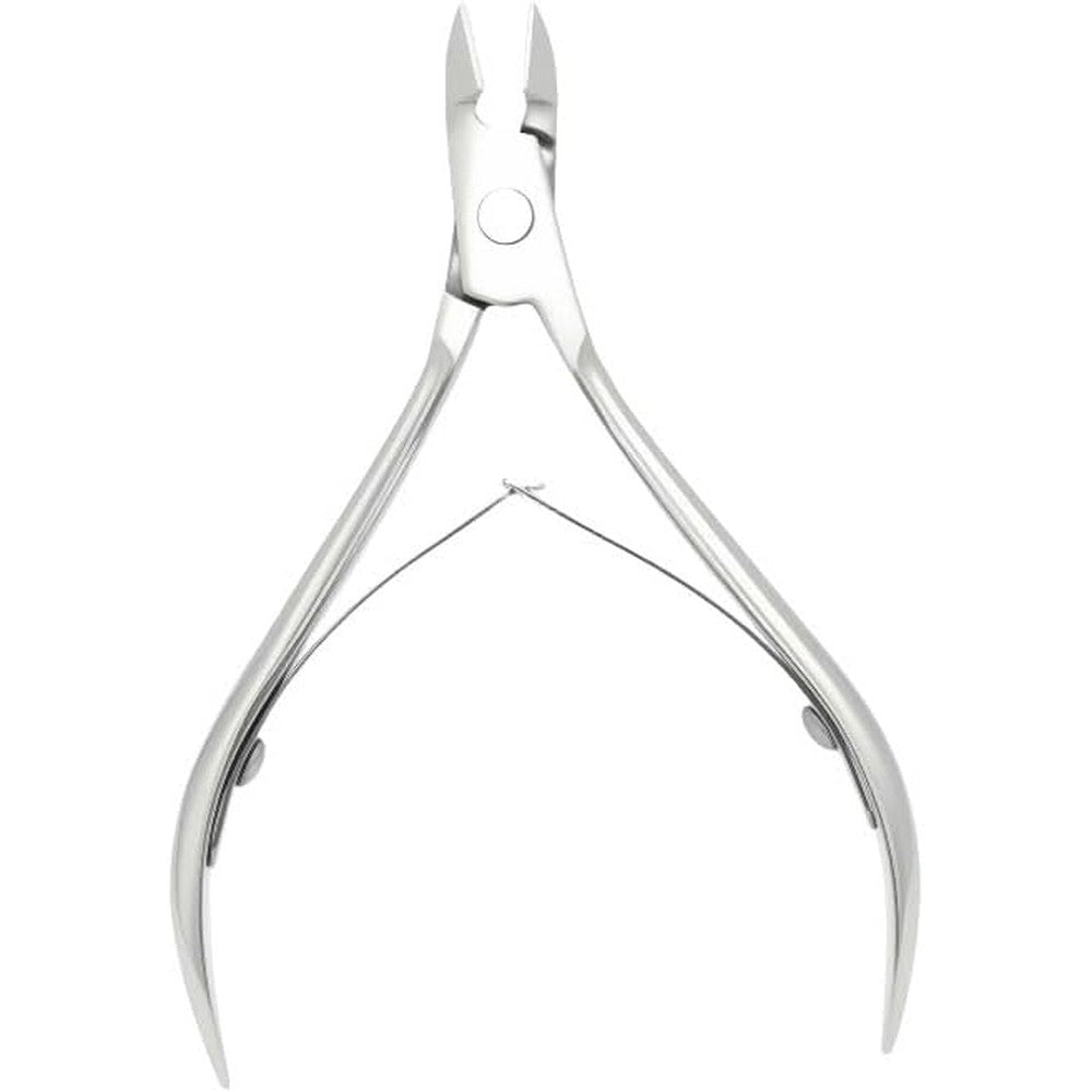 Green Estetica professional cuticle trimmer with pusher front view
