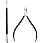 Generic stainless steel cuticle trimmer with pusher front view
