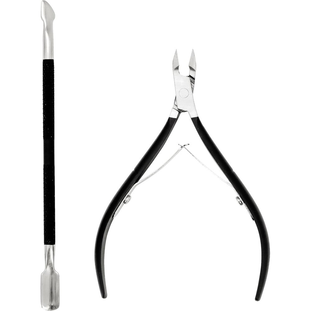 Generic stainless steel cuticle trimmer with pusher front view