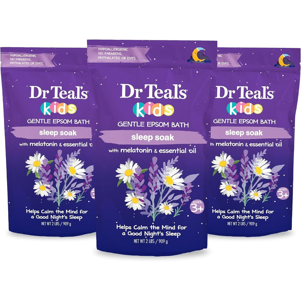 Dr Teal's Kids Gentle Epsom Salt Sleep Soak front view of packaging