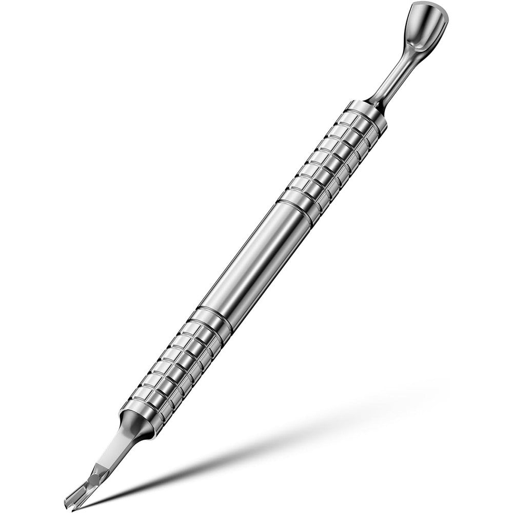 Fvion Baluca stainless steel cuticle pusher and trimmer front view