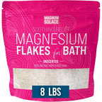 Magnum Solace magnesium flakes pouch front view showing 8 pounds label