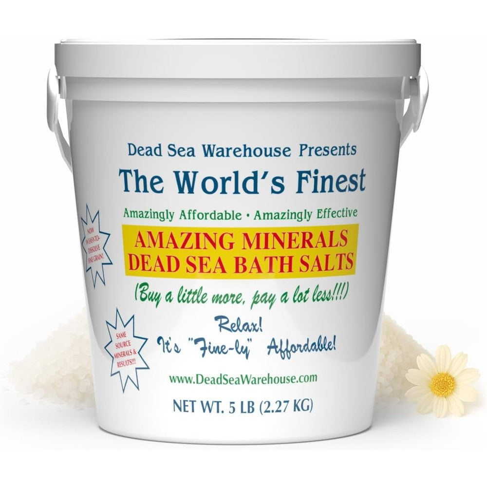 Dead Sea Warehouse Amazing Minerals Bath Salts 5 lb bucket front view