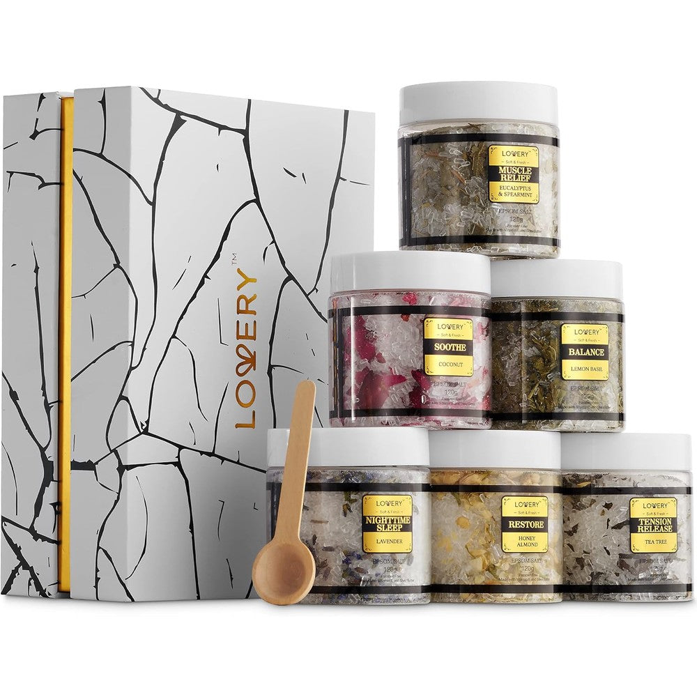 Lovery Epsom bath salts spa gift set front view