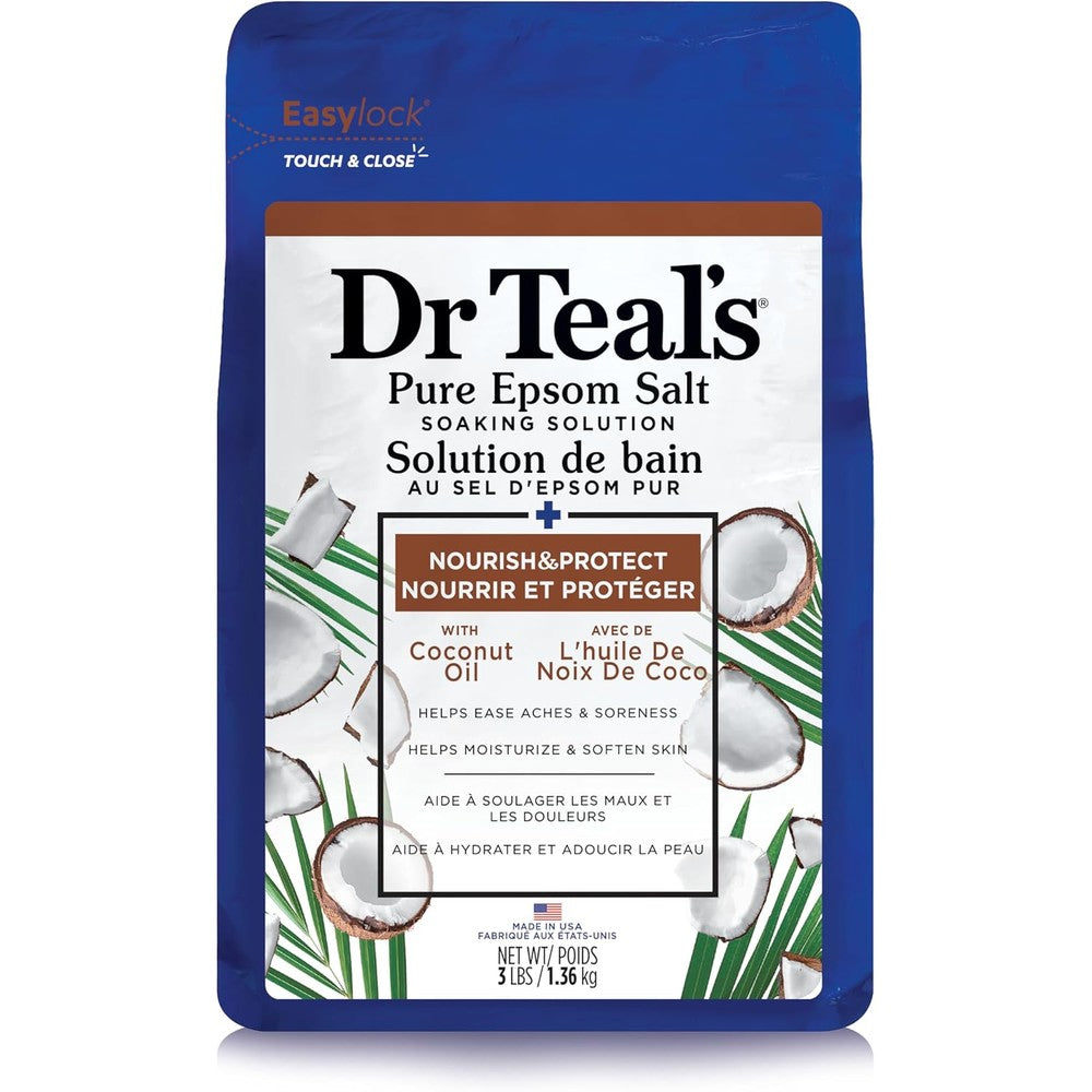Dr Teal's coconut oil epsom salt soak front view package
