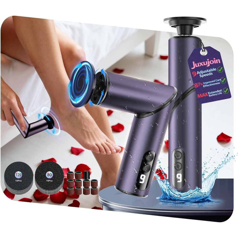 Juxujoin 5-in-1 professional electric callus remover front view purple design