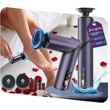 Juxujoin 5-in-1 professional electric callus remover front view purple design