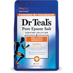 Dr Teal's Epsom Salt Pre and Post Workout 3 pounds front packaging view highlighting magnesium recovery benefits.