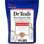 Dr Teal's Pure Epsom Salt Fragrance Free nineteen pounds front view packaging