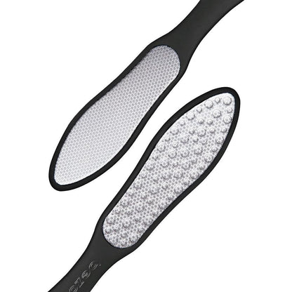 BEZOX double sided foot file front view showing the coarse stainless steel surface