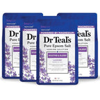 Dr Teal's Pure Epsom Magnesium Salt Soak Lavender 3 pound bag front view for muscle relaxation