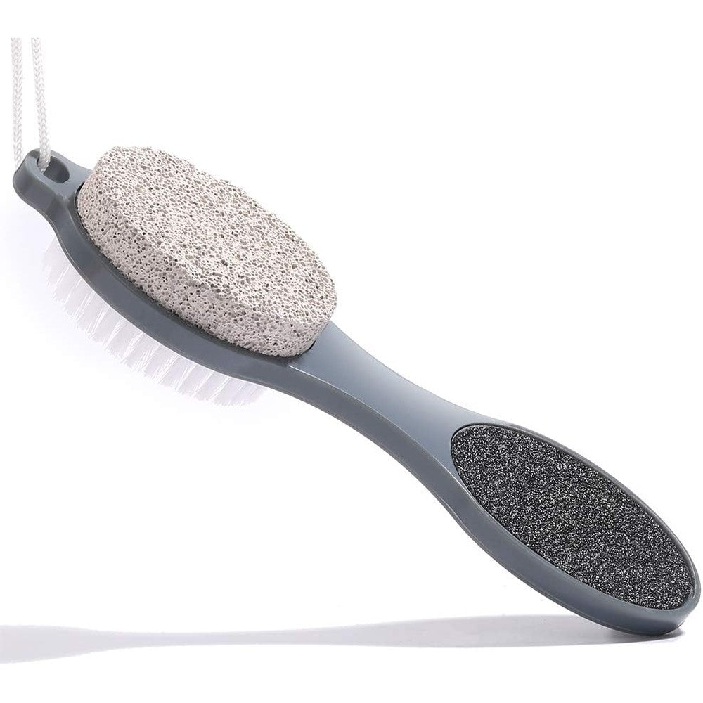 CAREHOOD 4-in-1 foot file callus remover tool in grey front view showcasing multi-textured pedicure surfaces.