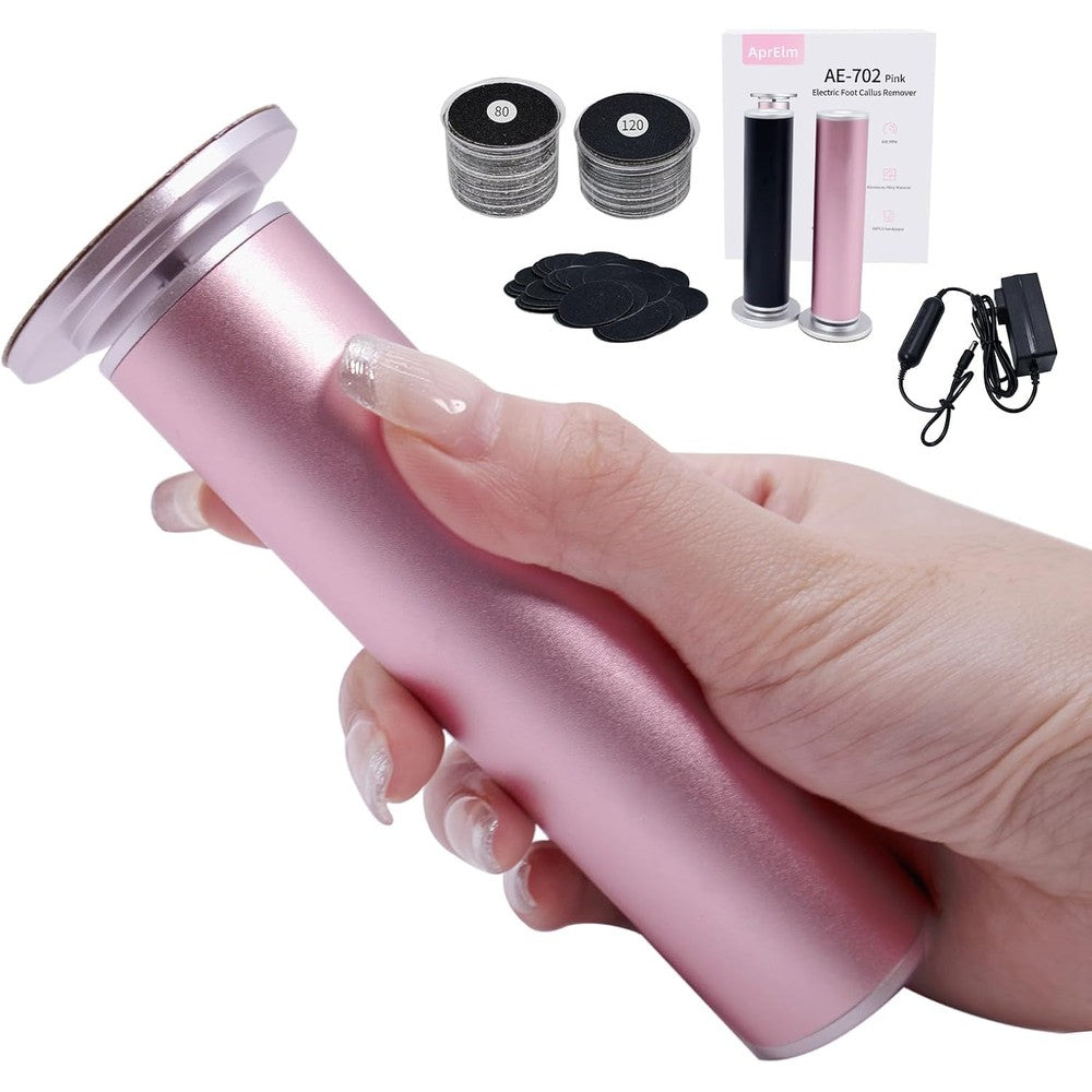 Aprelm electric foot callus remover rose pink front view